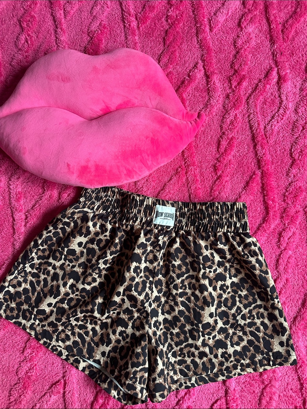 Leopard Print boxer style gym Elastic Waist Shorts